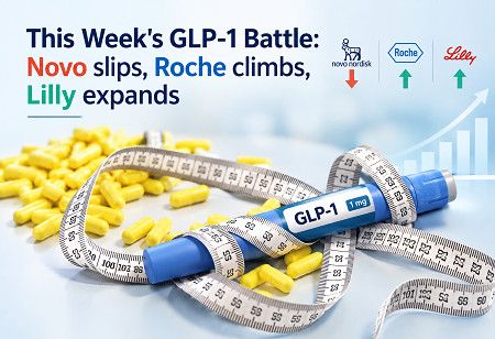  This Week's GLP-1 Battle: Novo Slips, Roche Climbs, Lilly Expands India Pharma Outlook
